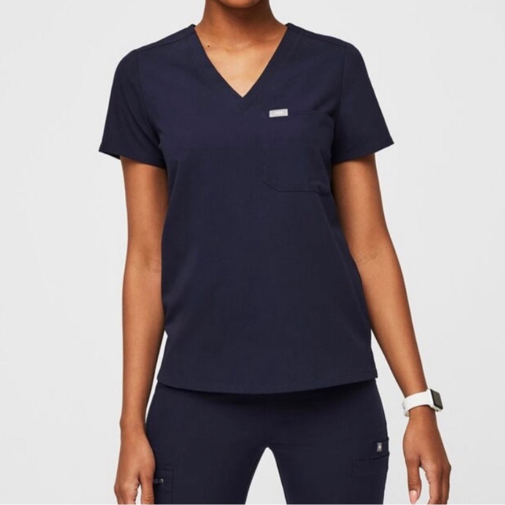 Figs Navy One Pocket Scrub top